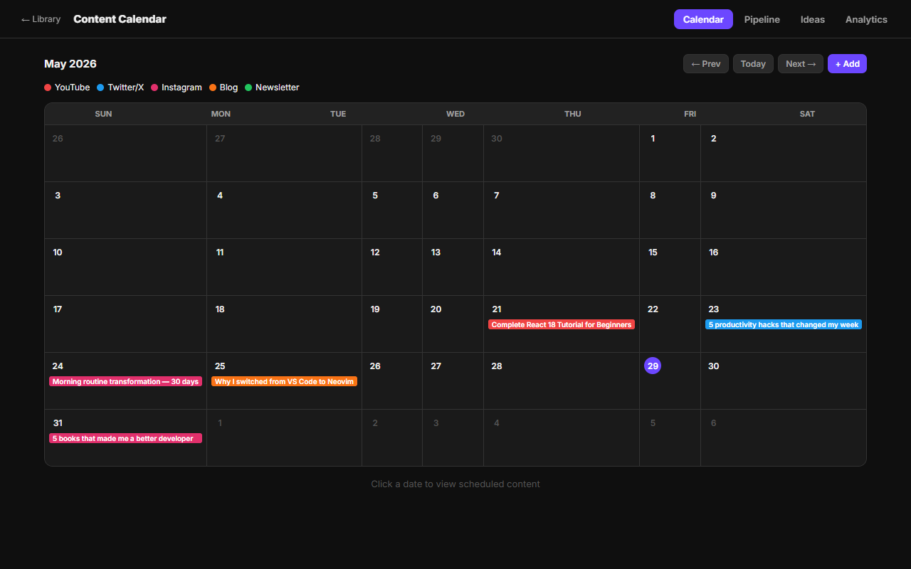 Content Calendar
