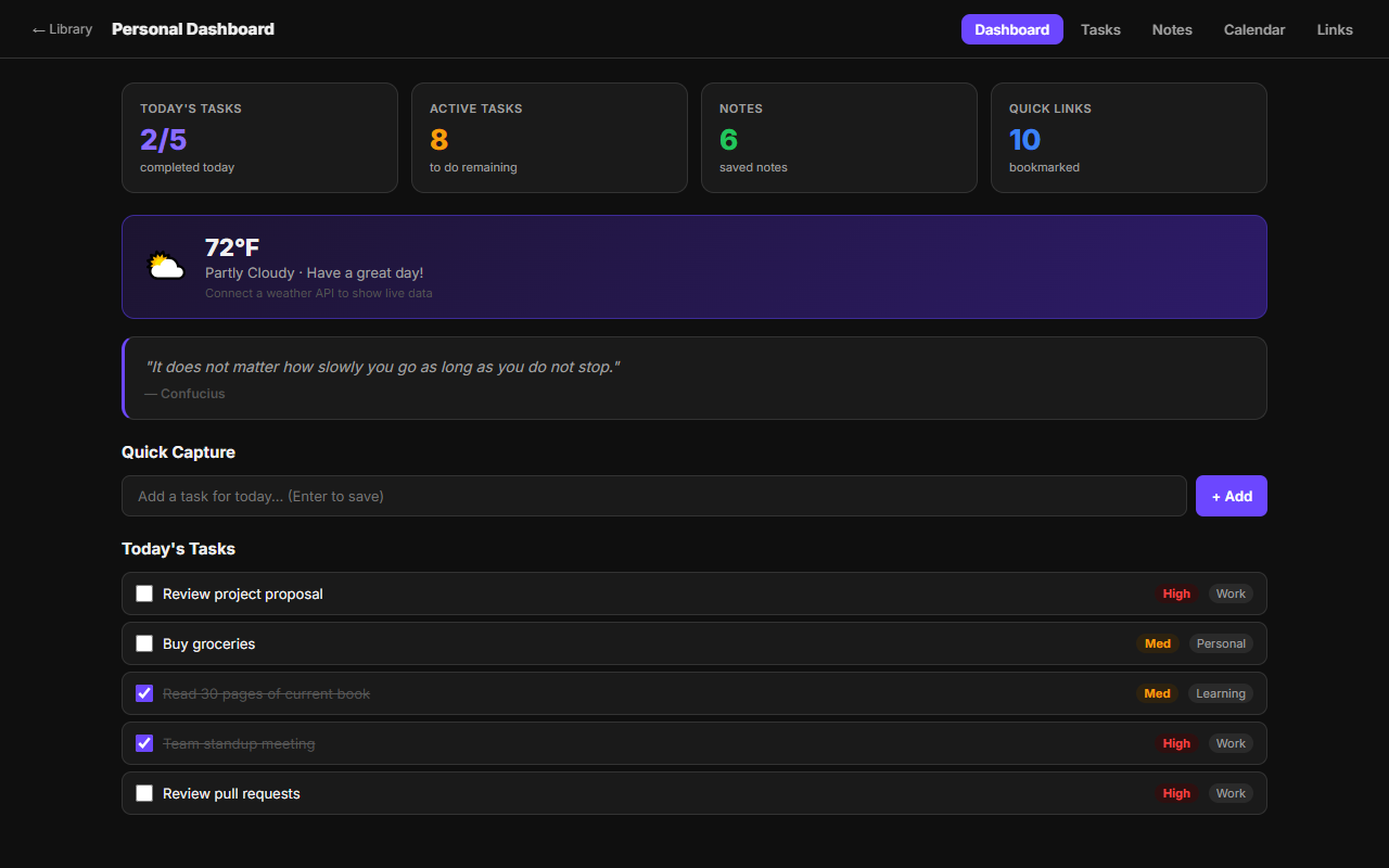 Personal Dashboard